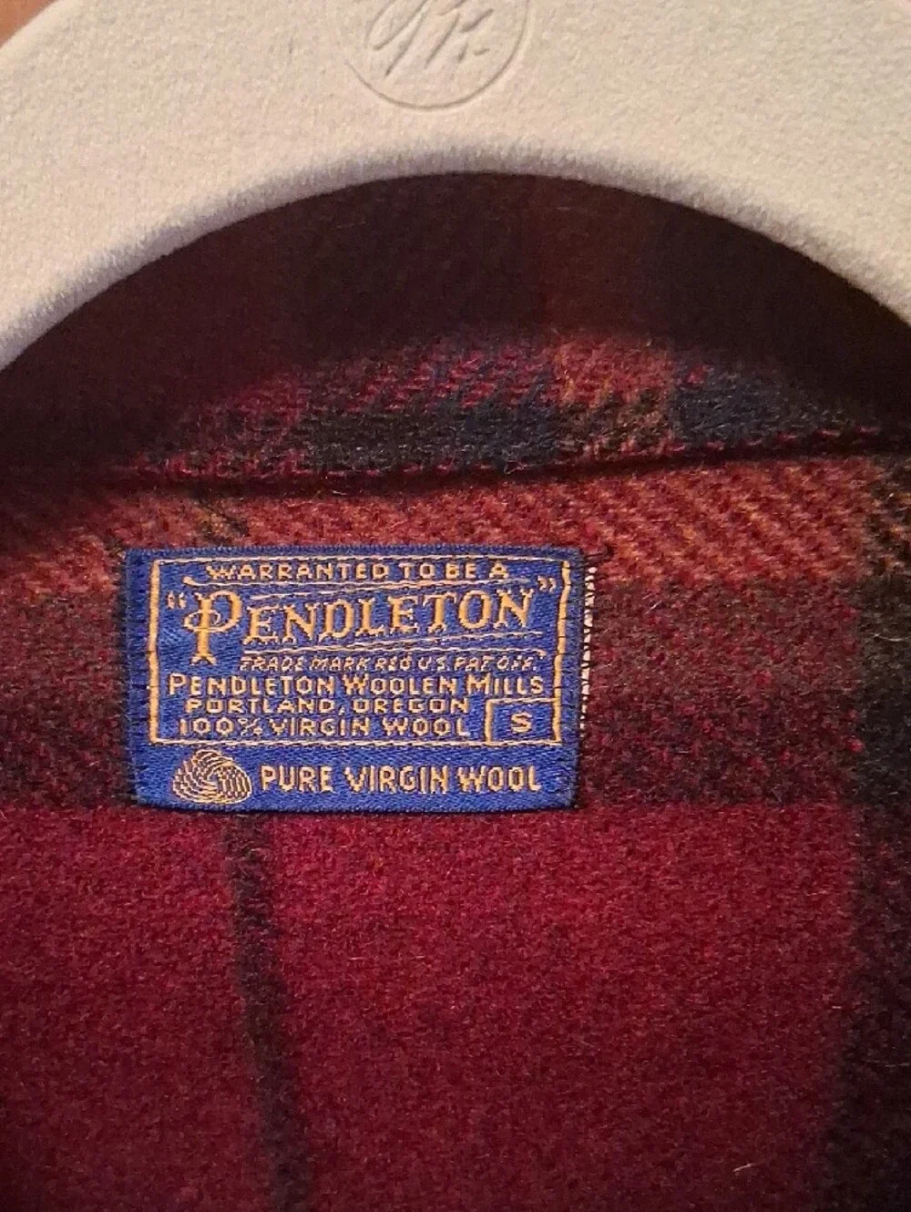 Pendleton Men's Maroon Plaid Wool Field Jacket